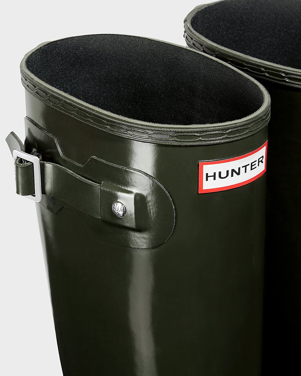 Womens Tall Rain Boots - Hunter Original Gloss (26XHEPRBF) - Dark Olive